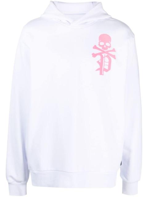 PHILIPP PLEIN Gothic Plein logo-flocked cotton hoodie