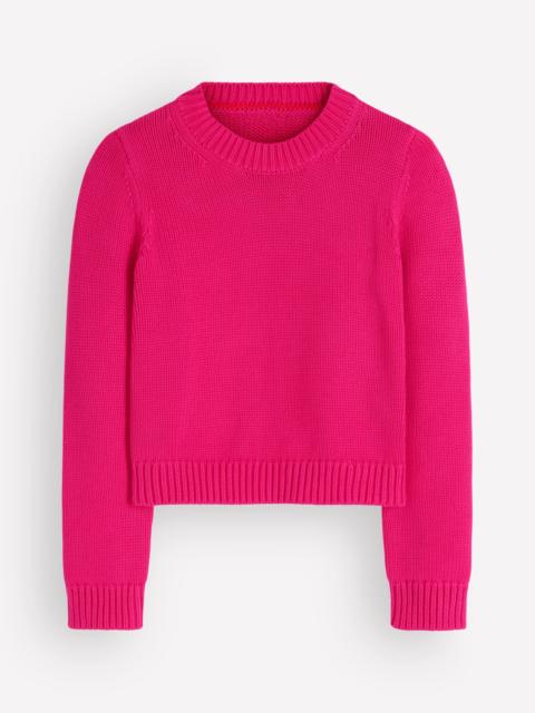 BODEN Lucy Chunky Cotton Sweater-Pink peacock