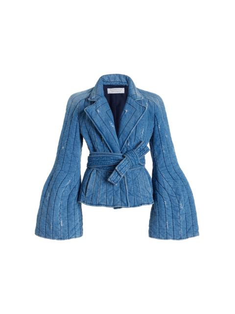 GABRIELA HEARST Merve Jacket in Light Blue Denim Recycled Cotton Linen