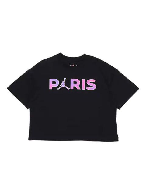 (WMNS) Air Jordan x PSG Logo Tee 'Core Black' CZ7506-010