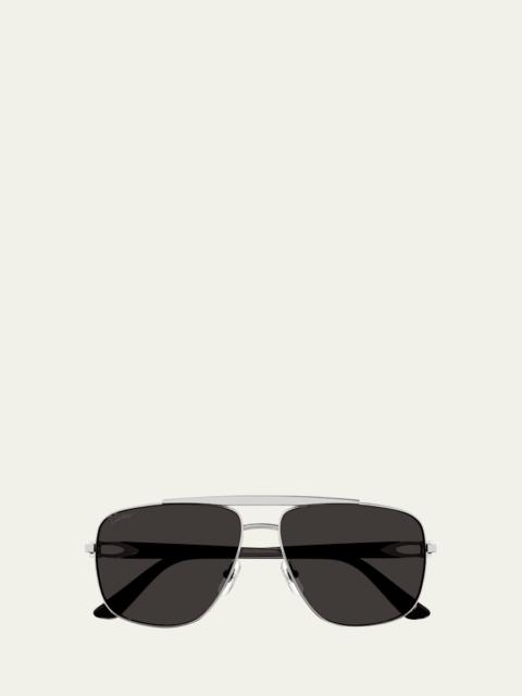 Cartier Men's C-Logo Aviator Sunglasses