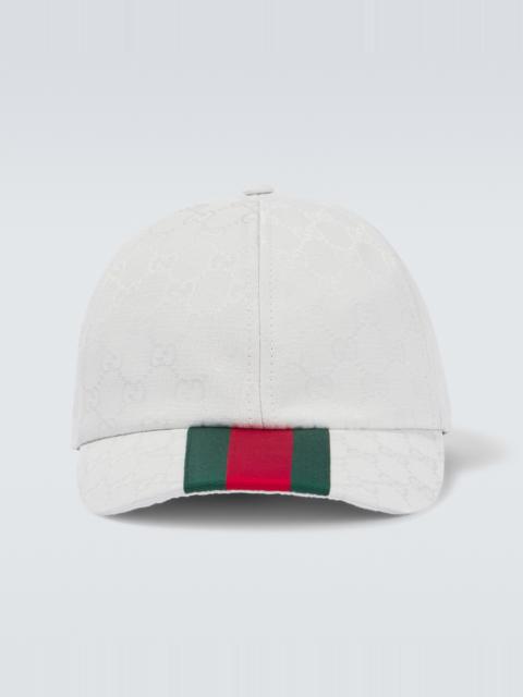 GUCCI Web Stripe GG Canvas baseball cap