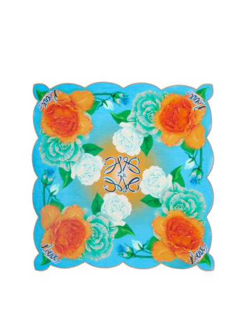 Loewe Roses scarf in cotton and silk