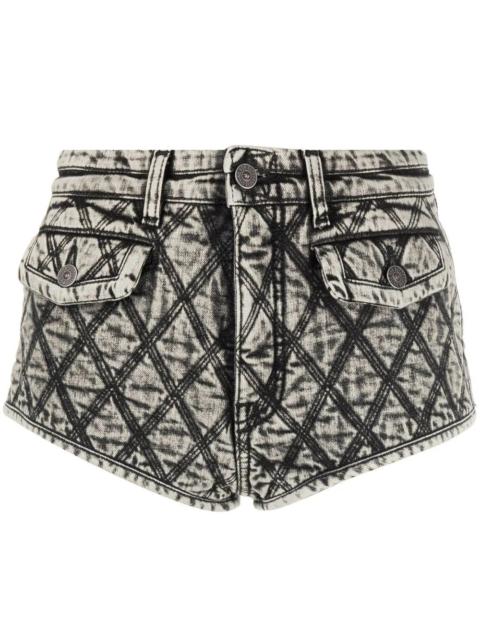 Diesel diamond-quilted hot-pants