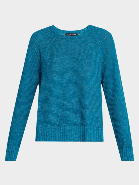 EILEEN FISHER Crewneck Raglan-Sleeve Sweater