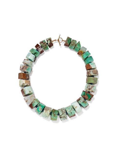 LIZZIE FORTUNATO Large Australian Chrysoprase, Tanzanite, & 14K Gold Necklace multi