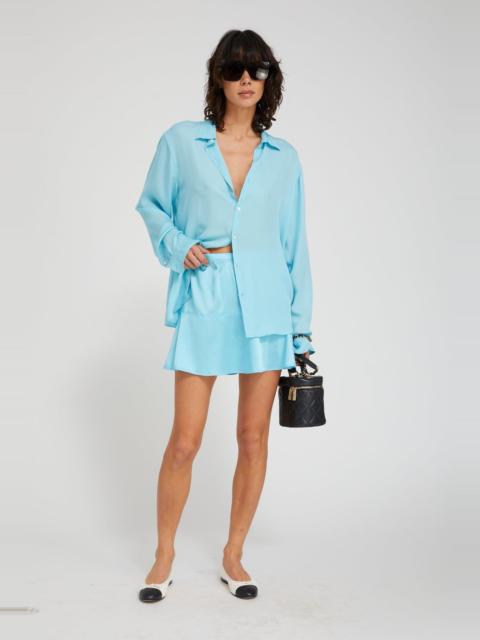 SPRWMN MARY JANE SILK CHARMEUSE MINI SKIRT