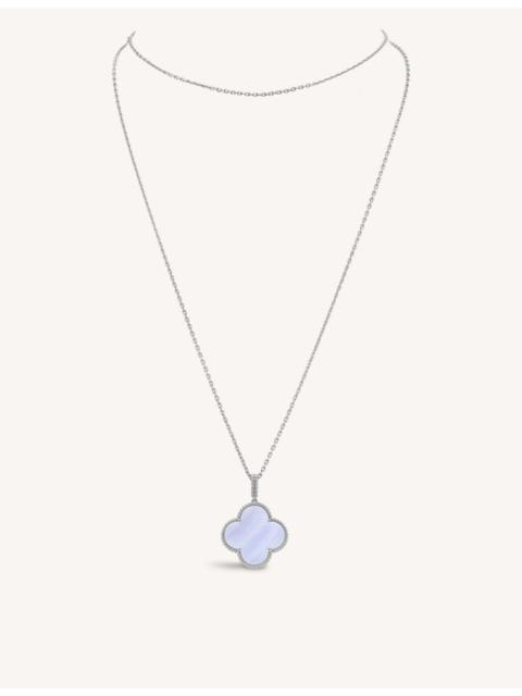 Van Cleef & Arpels Magic Alhambra Single Motif 18ct White Gold and Chalcedony Long Necklace