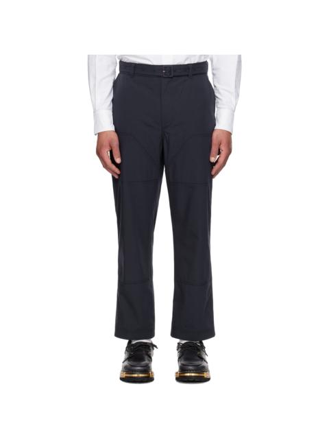 Thom Browne Navy Cotton Suiting Carpenter Trousers