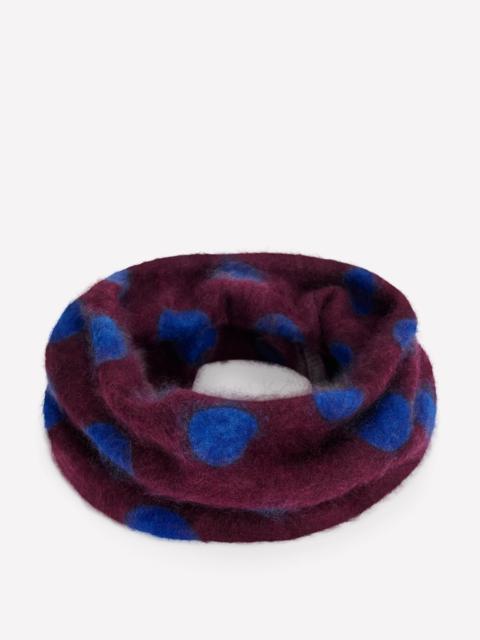 BODEN Brushed Cashmere Snood-Dark Cherry, Blue Spot