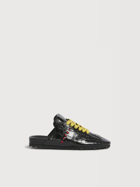 Marni BLACK CROC-EFFECT LEATHER SOFTY SOCCER SLIP-ON SNEAKER