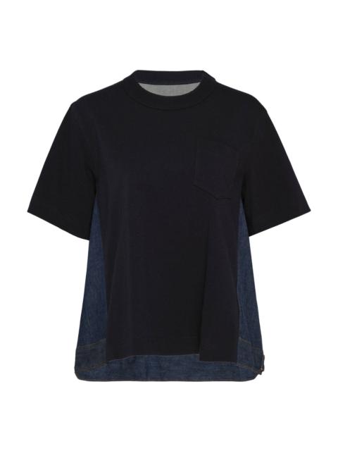 sacai Denim x Cotton Jersey T-Shirt