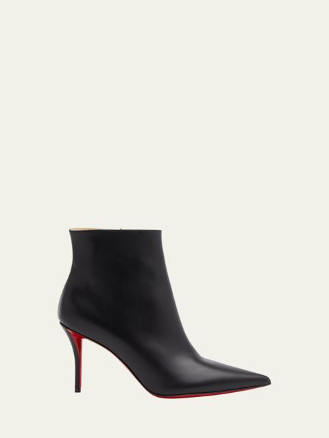 Christian Louboutin So Apostropha Leather Red Sole Stiletto Booties