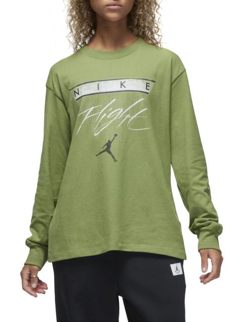 Flight Long Sleeve Graphic T-Shirt in Sky Light Olive/Black