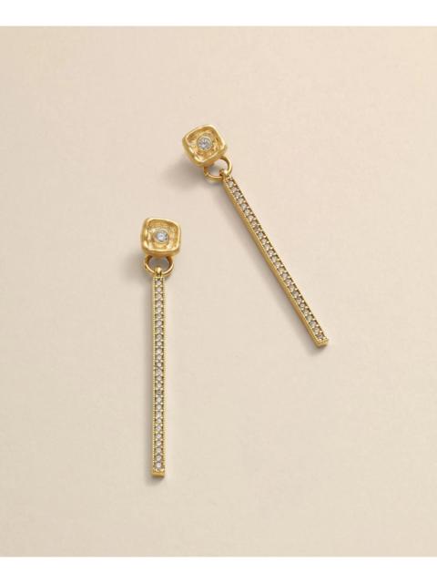Brooks Brothers Loni Paul Crystal Bar Earrings in 14K Plated Gold