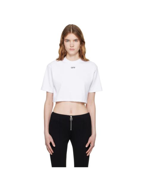 Off-White White 'OFF' Stamp Rib Cropped T-shirt