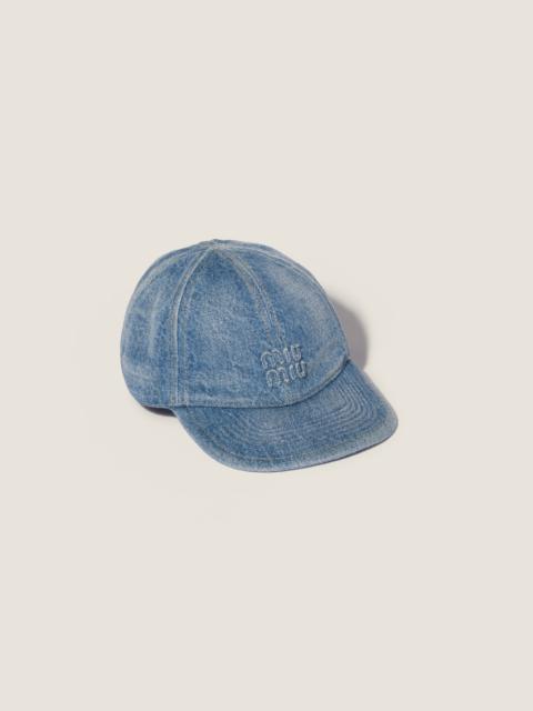 Miu Miu Washed denim baseball cap