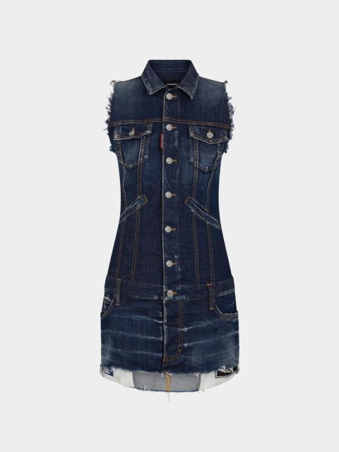 DSQUARED2 DARK CLEAN WASH DENIM DRESS