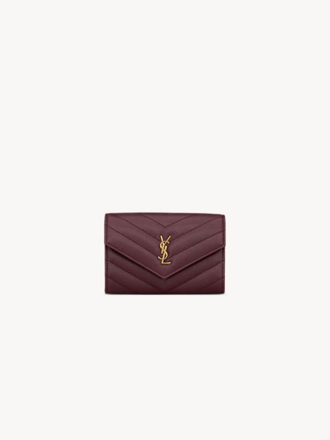 SAINT LAURENT CASSANDRE WALLET IN GRAIN DE POUDRE LEATHER