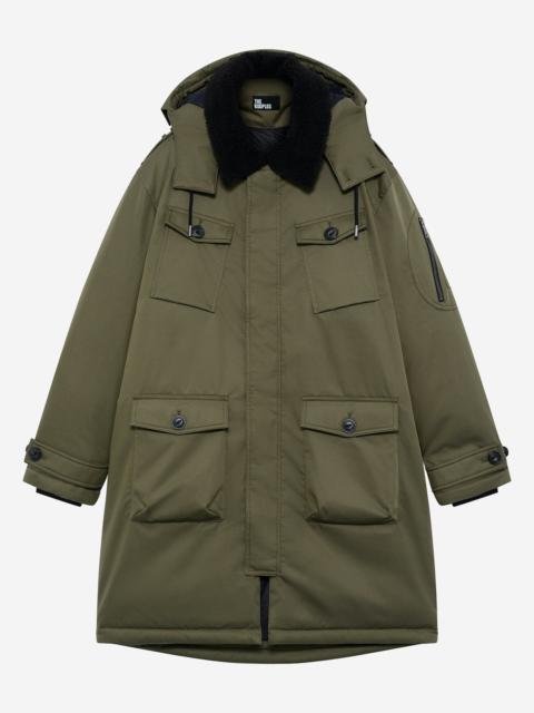 The Kooples WATER-REPELLENT PARKA WITH KHAKI SHERPA COLLAR