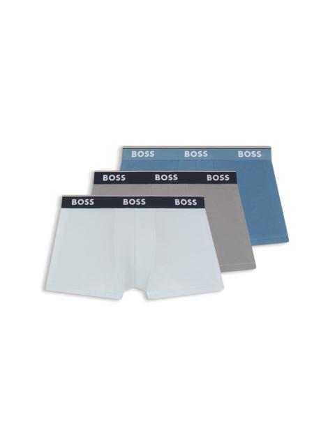 BOSS THREE-PACK OF STRETCH-COTTON TRUNKS WITH LOGO WAISTBANDS
