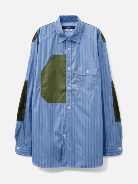 Junya Watanabe MAN STRIPED PATCH DETAIL SHIRT
