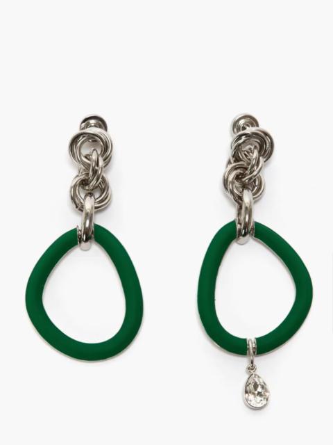 JW Anderson OVERSIZED LINK CHAIN EARRINGS WITH CRYSTAL