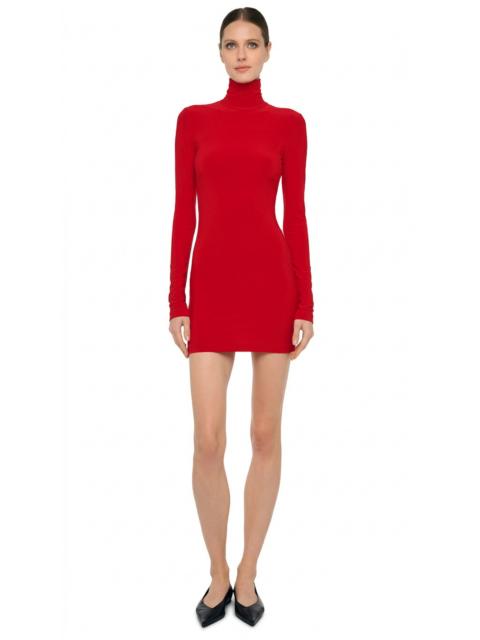 NORMA KAMALI LONG SLEEVE TURTLENECK MINI DRESS