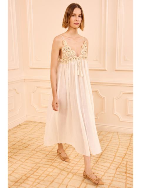 ULLA JOHNSON Zadie Dress Coverup with Crochet Detail