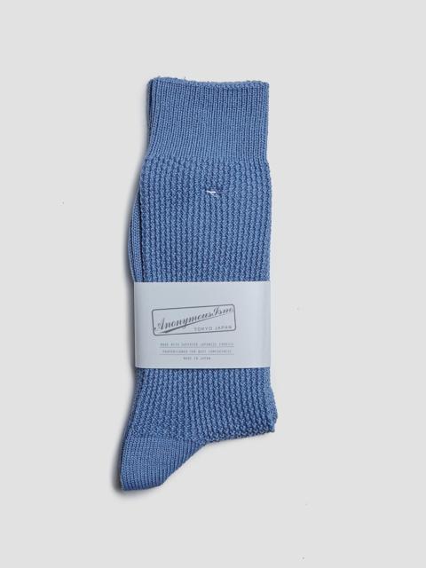 Nigel Cabourn Anonymous Ism Pique Crew Sock in Blue
