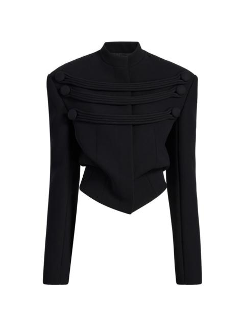 KHAITE York jacket with cord embroidery