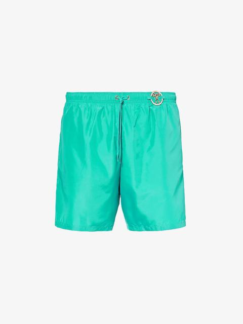 Branded-hardware drawstring-waist swim shorts