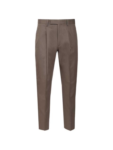 pleated tapered-leg trousers