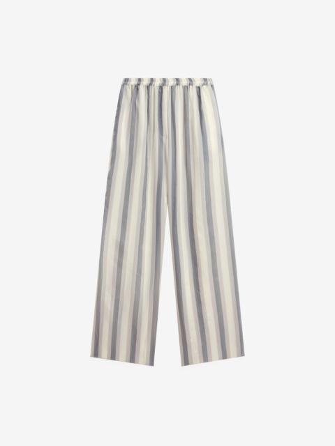 The Frankie Shop Baxter Sheer Fluid Track Pants - White/Grey Stripe