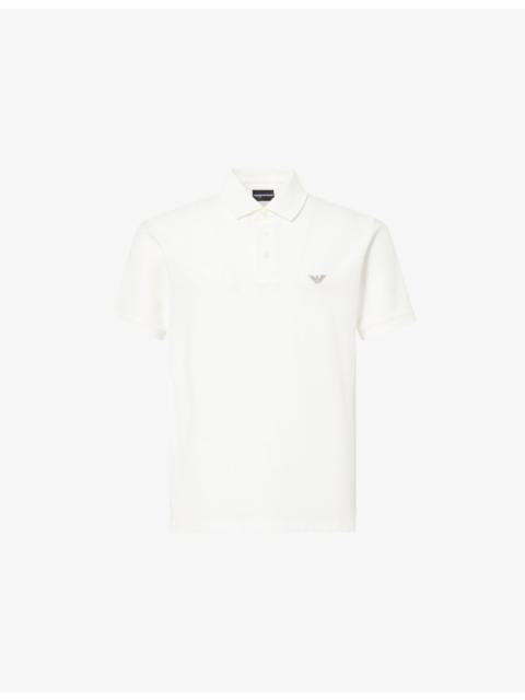 EMPORIO ARMANI Logo-Embroidered Short-Sleeve Pique-Cotton Polo Shirt