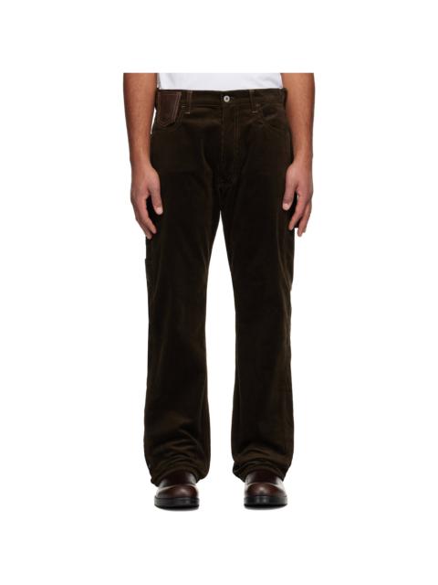 Junya Watanabe MAN Brown Cotton Corduroy & Leather Trousers