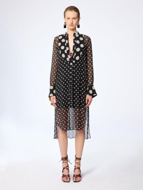 NINA RICCI Polka Dot Silk Midi Dress