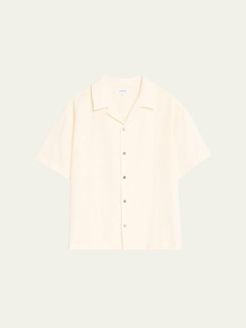 FRAME Men's Textured Cotton Camp Shirt