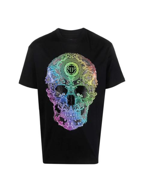 baroque skull-print T-shirt