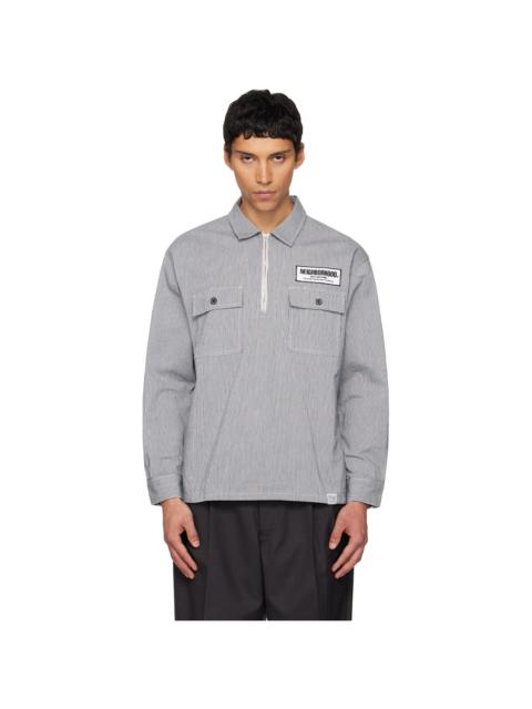 NEIGHBORHOOD Navy & White Classic Work Pullover LS Shirt