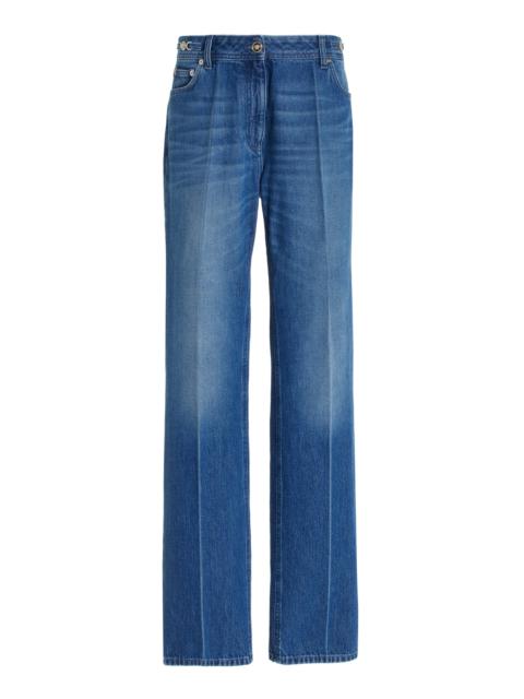 VERSACE Medusa Rigid High-Rise Straight-Leg Jeans dark wash