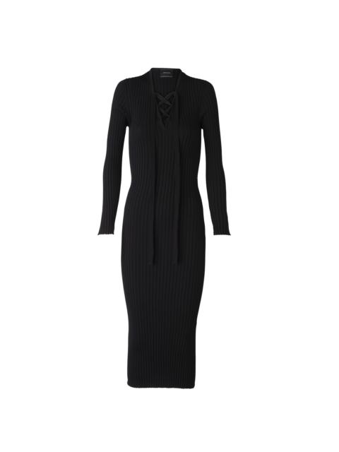 Fitted long dress Black - Knit