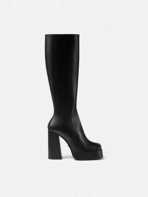 VERSACE Aevitas Leather Platform Boots 120 mm