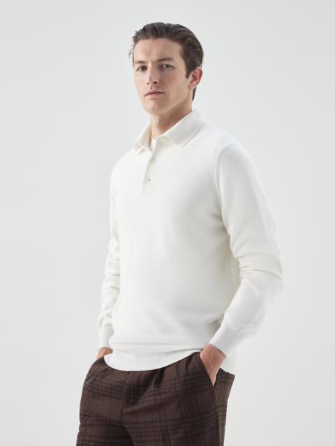 Cashmere polo-style sweater