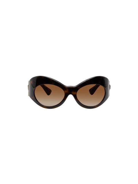 VERSACE Brown Oval Shield Sunglasses