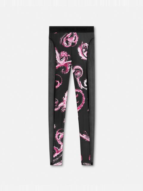 VERSACE JEANS COUTURE Chromo Couture Mesh-Paneled Leggings