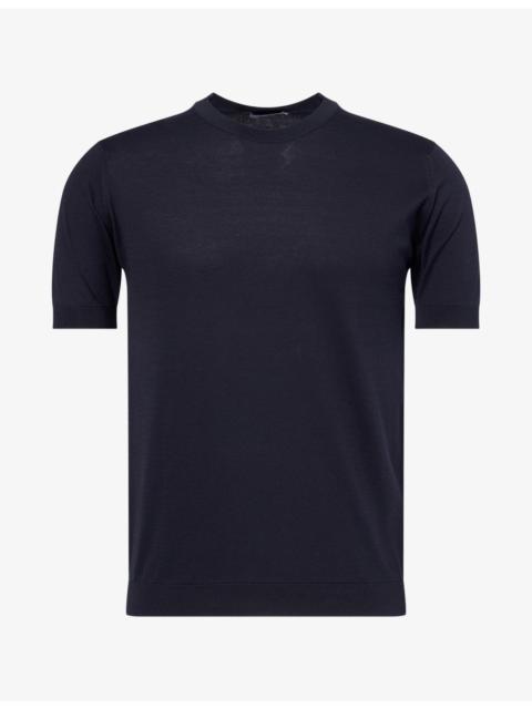 JOHN SMEDLEY Short-Sleeve Knitted Cotton T-Shirt