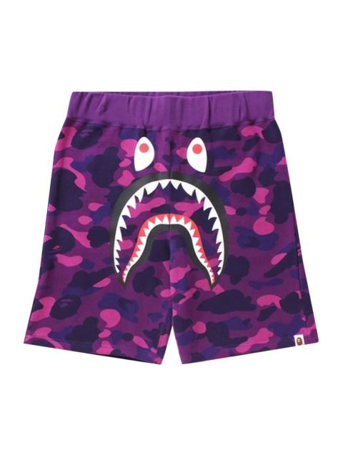 BAPE Color Camo Shark Sweat Shorts 'Purple'