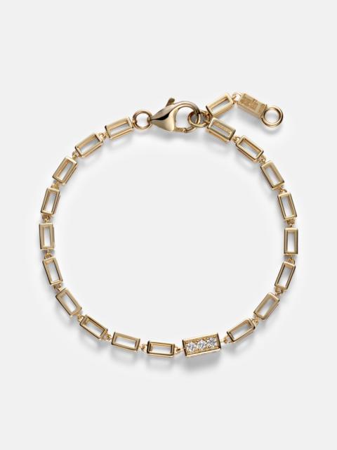 SUZANNE KALAN Block-Chain 18kt gold bracelet with diamonds