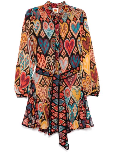 FARM RIO belted mini dress
